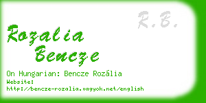 rozalia bencze business card